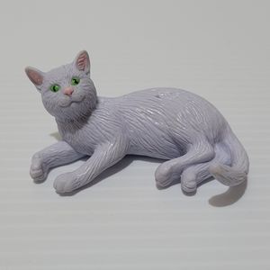 Kitty In My Pocket Cat Figure Toy White Green Eyes 1995 MEG 3" Long.